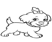 Розмальовки собачка, Розмальовки Собачка з бантиком собаки.